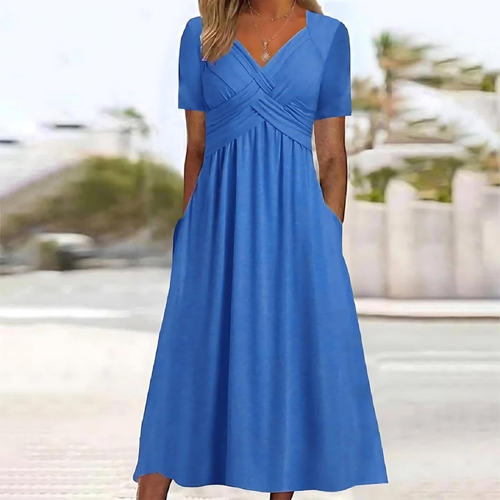 Elena™ | Midi Dress with Flattering Tummy Coverage