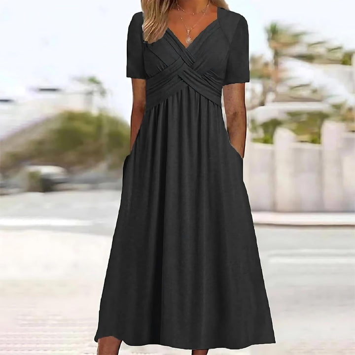 Elena™ | Midi Dress with Flattering Tummy Coverage