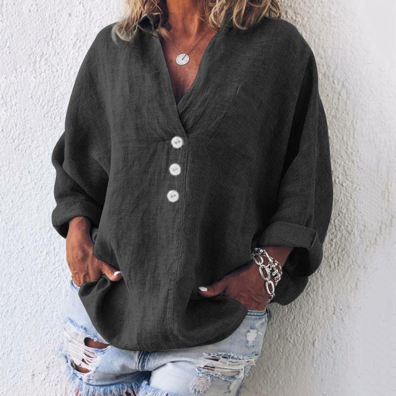 Maeve™ | Relaxed Cotton/Linen Button-Up Blouse